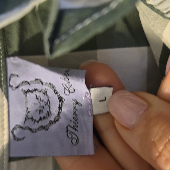 Thierry Colson Green Gingham Long-Sleeve Midi Dress - Picture 6 of 9